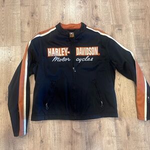 Harley-Davidson Black Jacket with Orange Stripes